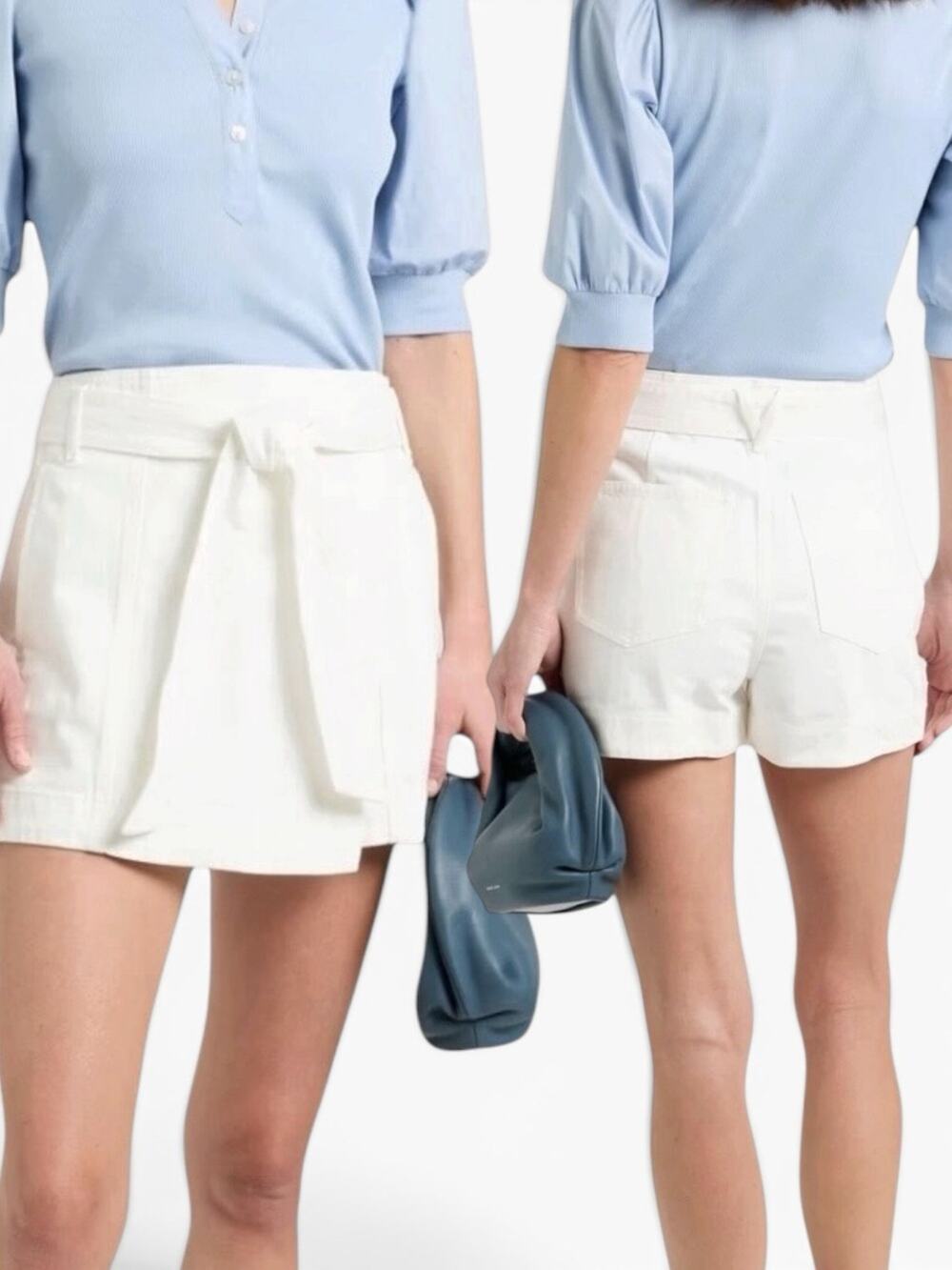Veronica Beard Jeans Agee Skirt-Effect Skort Size 4 White Shorts Summer Preppy